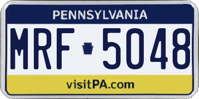 PA license plate MRF5048