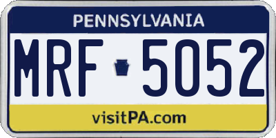 PA license plate MRF5052