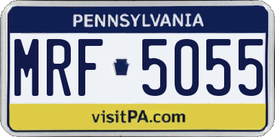 PA license plate MRF5055
