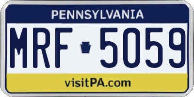 PA license plate MRF5059