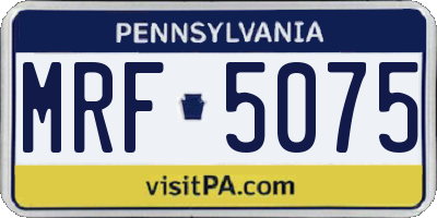 PA license plate MRF5075