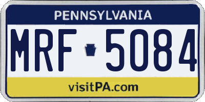 PA license plate MRF5084