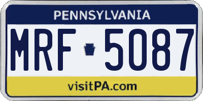 PA license plate MRF5087