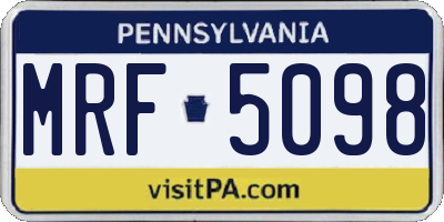 PA license plate MRF5098