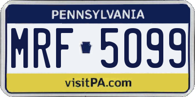 PA license plate MRF5099