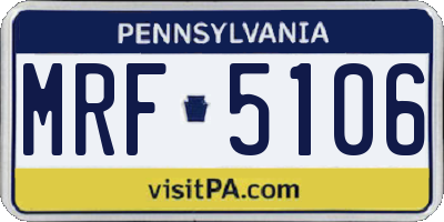 PA license plate MRF5106
