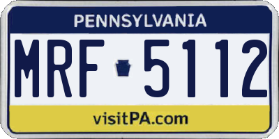 PA license plate MRF5112
