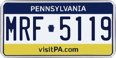 PA license plate MRF5119