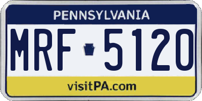 PA license plate MRF5120
