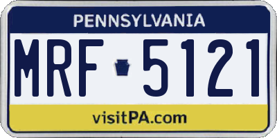 PA license plate MRF5121