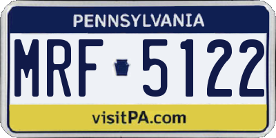 PA license plate MRF5122
