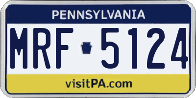 PA license plate MRF5124