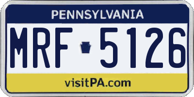 PA license plate MRF5126