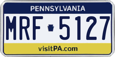 PA license plate MRF5127