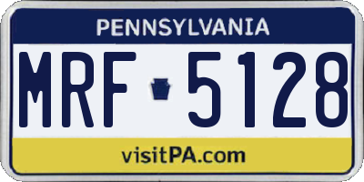 PA license plate MRF5128