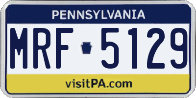 PA license plate MRF5129