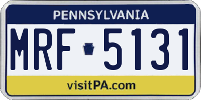 PA license plate MRF5131