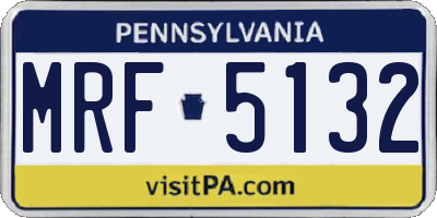 PA license plate MRF5132