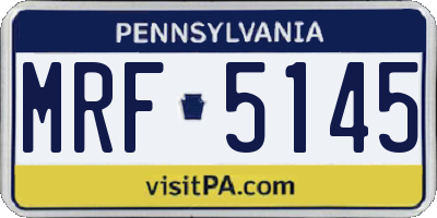 PA license plate MRF5145