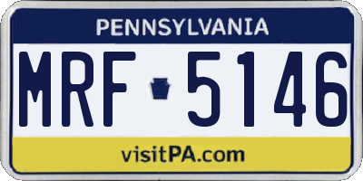 PA license plate MRF5146