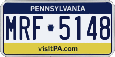 PA license plate MRF5148