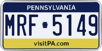 PA license plate MRF5149