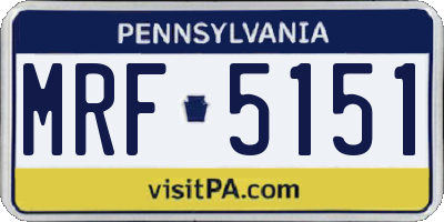 PA license plate MRF5151