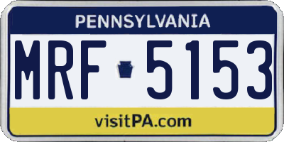 PA license plate MRF5153