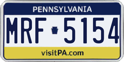 PA license plate MRF5154