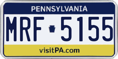 PA license plate MRF5155