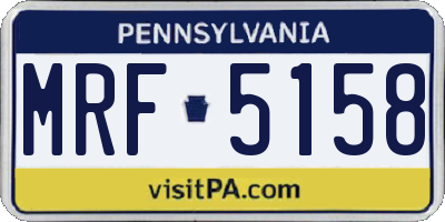 PA license plate MRF5158