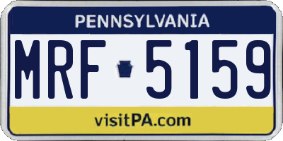 PA license plate MRF5159