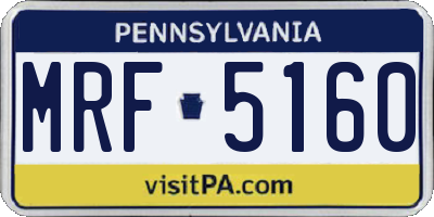 PA license plate MRF5160