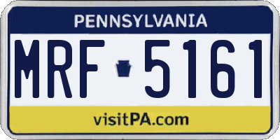 PA license plate MRF5161