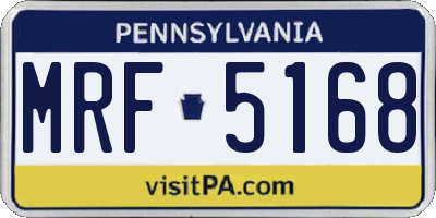 PA license plate MRF5168