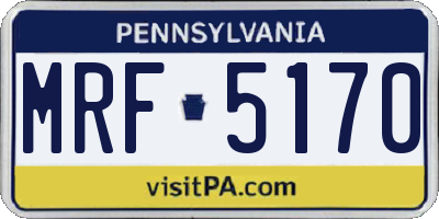 PA license plate MRF5170