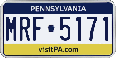 PA license plate MRF5171