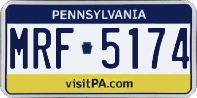 PA license plate MRF5174