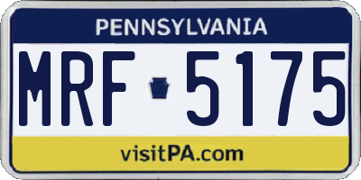 PA license plate MRF5175