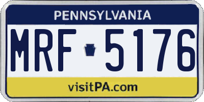 PA license plate MRF5176