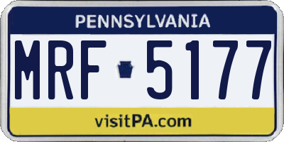 PA license plate MRF5177
