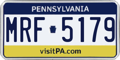 PA license plate MRF5179
