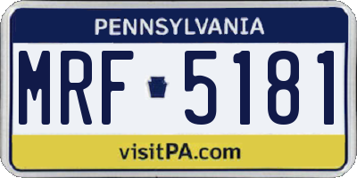 PA license plate MRF5181