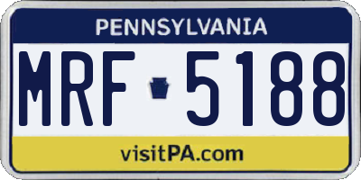 PA license plate MRF5188