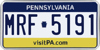 PA license plate MRF5191