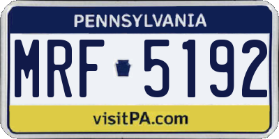 PA license plate MRF5192