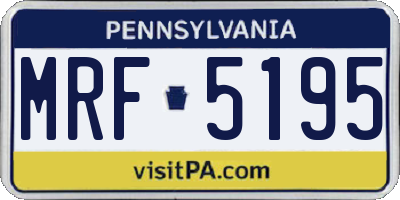 PA license plate MRF5195