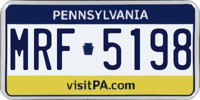 PA license plate MRF5198