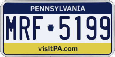 PA license plate MRF5199