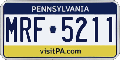 PA license plate MRF5211